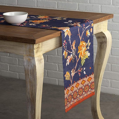 Maison d' Hermine Table Runner 100% Cotton Single Layer Table Runners 60 inches Long for Thanksgiving Christmas Decorations Home Kitchen Dining Party Wedding (Kelim - Infinity, 14.5" x 60")