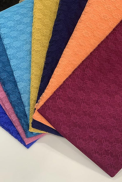 MDS Pack of 5 Wedding 12 x 108 inches Lace Table Runner for Wedding, Decorations for Birthday Parties, Banquets, Graduations, Engagements, and Runners fit Rectangle, Round Table- Magenat