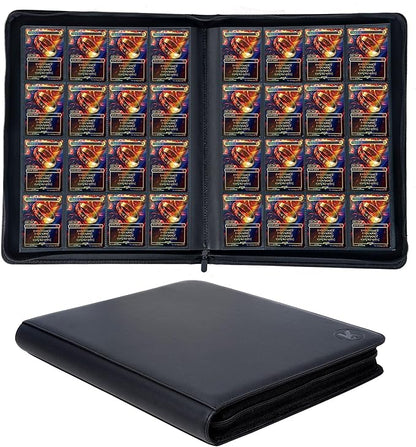 1600+ Pockets Trading Card Binder, 16-Pocket Card Ablum Compatible with MTG,Sports Cards & Other Standard Size Trading Card (BLACK)