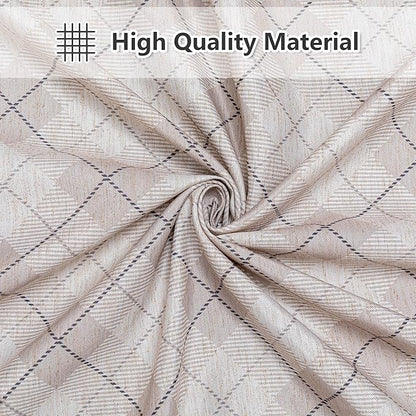 MYSKY HOME Table Cloth 60x102 in Rectangle, Heavy Duty Linen Look Waterproof Tablecloths Farmhouse Tablecloth, Wrinkle Free Table Cover with Black Plaid for Kitchen Dining, Party