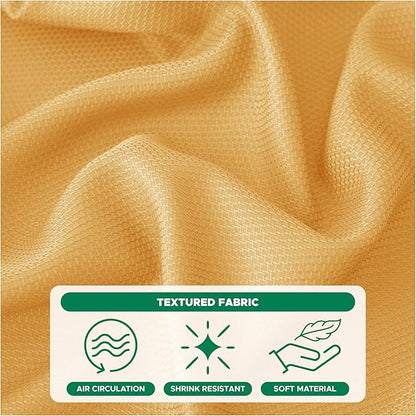 Biscaynebay Fall Tablecloth Textured Fabric Round Tablecloths 90", Fall Gold Thanksgiving Autumn Harvest Water Resistant Fabric Tablecloths for Kitchen, Dining, Wedding, Parties Machine Washable