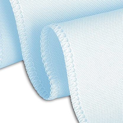 LTC LINENS Baby Blue Tablecloth 120 in Round for 60 Inch Circular Table - Washable, Wrinkle Resistant Polyester Fabric Cloth for Baby Shower, Wedding