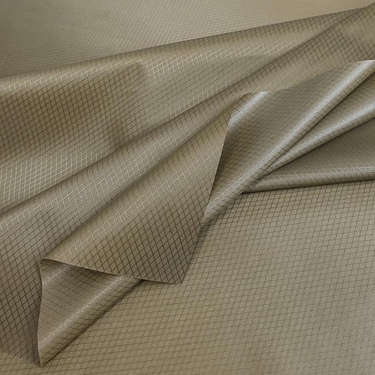 emma kites Khaki Ripstop Nylon PU3000 Waterproof 1.9 oz 70D Diamond Grid Tear Resistant for Tent Rainfly Rain Kilt Poncho Dry Bag Backpack Bike Cover (Selvedge Removed) Pre-Cut 3 Yard