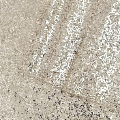 OQSQ Champagne Sequin Tablecloth 50x80 inch, Glitter Drape Table Cloth, Sparkle Sequence Table Overlays for Thanksgiving Day Wedding Birthday Party Baby Bridal Shower