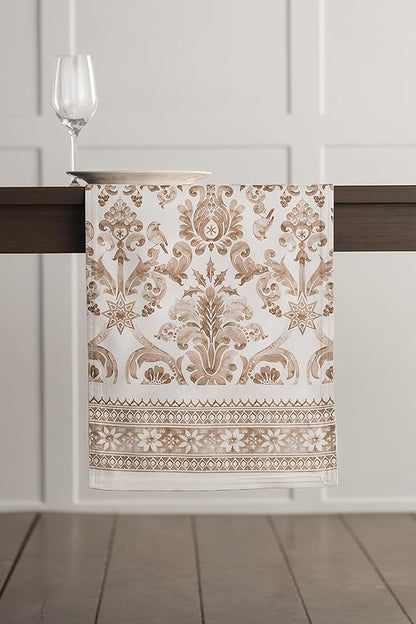 Maison d' Hermine Table Runner 100% Cotton Double Layer Table Runners 108 inches Long for Thanksgiving Christmas Decorations Home Kitchen Dining Party Wedding (Allure, 14.5" x 108")