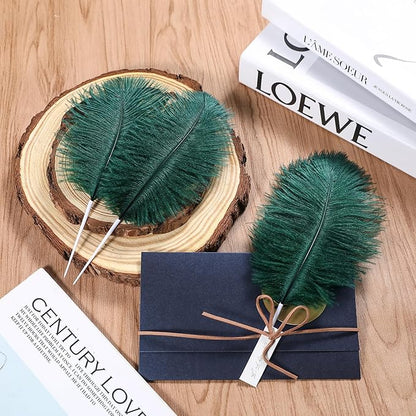SOGUGOM Green Craft Ostrich Feathers - 30PCS 8-10 inch Ostrich Feathers Kit for Centerpieces, Kindergarten Crafts, Dream Catchers and DIY Projects(Dark Green)