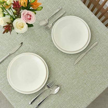 maxmill Flaxy Faux Linen Tablecloth with 2-Tone Slubby Texture Wrinkle Free Anti-Shrink Soft Table Cloth for Kitchen Dining Tabletop for Outdoor and Indoor Use Rectangle 60 x 84 Inch Sage