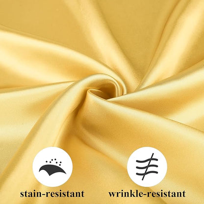 Aneco 12 Pieces Satin Napkin Square 20 x 20 Inches Dinner Napkins Weddings Party Napkin Soft Table Napkins for Romantic Weddings Party Dinner Decoration (Gold)