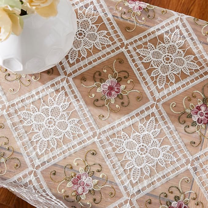 Warm Home Designs 36 Inch Round Tablecloth. Use Small White Tablecloth as Crochet Tablecloth, Coffee Table Cloth, Dresser Cover Top, Table Topper. Rustic Tablecloth for Vintage Kitchen. VTC White 36"