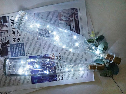 Wine Bottle Lights with Cork, Battery Operated 30 Pack 20 LED Cork Shape Silver Wire Fairy Mini String Lights(No Bottles) for DIY, Party, Decor, Christmas, Halloween,Wedding (30, Cool White)