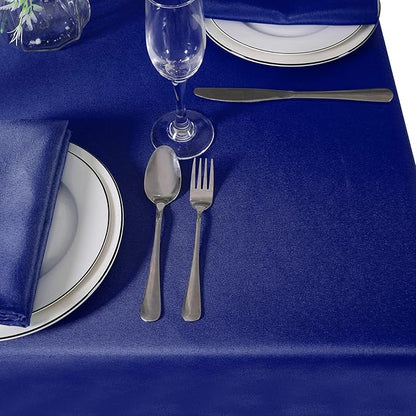 Cupuamon Square Tablecloth 70x70 inch Washable Polyester Fabric Table Cloth for Wedding Party Dining Banquet Decoration（70x70,Royal Blue）