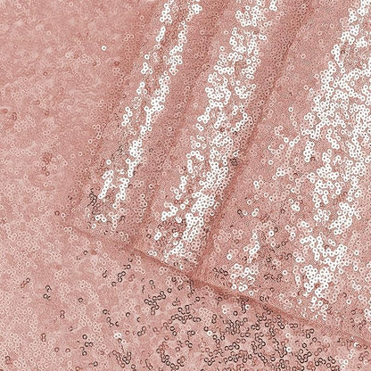 OQSQ Rosegold Sequin Tablecloth 50x80 inch, Glitter Drape Table Cloth, Sparkle Sequence Table Overlays for Thanksgiving Day Wedding Birthday Party Baby Bridal Shower