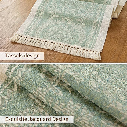 Table Runners 95 Inches,Waterproof Boho Table Runner with Tassel Fringe,Table Runner for Party Coffee Table