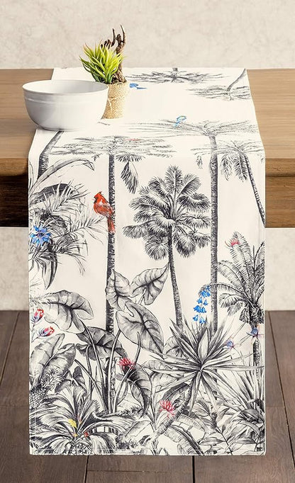 Maison d' Hermine Table Runner 100% Cotton Double Layer Table Runners 72 inches Long for Thanksgiving Christmas Decorations Home Kitchen Dining Party Wedding (Amazonia, 14.5" x 72")
