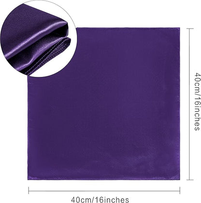 36 Pack Square Satin Dinner Napkins, 16x16 Inches Silky Soft Smooth Table Cloth Napkins for Restaurant Weddings Banquet Party Decoration, Purple