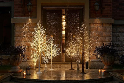 LITBLOOM Brown 6FT 120 LED Fairy Lights Plug in Willow Vine Garland for Indoor Outdoor Home Fireplace Wall Christmas Decoration