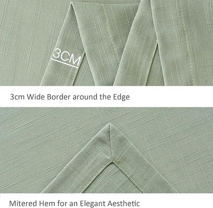 maxmill Lux Faux Linen Table Cloth with Slubby Texture Wrinkle Resistant Anti-Shrink Tablecloth for Kitchen Dining Tabletop for Banquet Parties Event Dinner Rectangle 52 x 70 Inch Sage Green