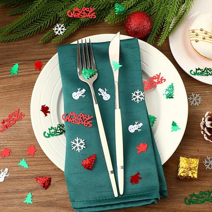 MARFOREVER Christmas Glitter Confetti Table Decorations, Red Green White Xmas Party Scatter Confetti Santa Claus Christmas Tree Snowflake Snowman Table Sprinkles for Xmas Party Supplies Decor