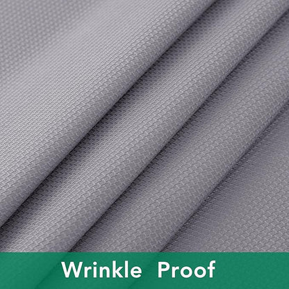 Biscaynebay Textured Fabric Round Tablecloths 120", Silver Grey Water Resistant Table Cloth Circle Folding Table Covers Linen for Dining, Kitchen, Wedding and Parties etc. Machine Washable