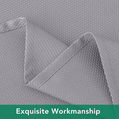 Biscaynebay Textured Fabric Tablecloths 70x120 Inches Rectangular, Silver Grey Water Resistant Spill Proof Tablecloths for Dining, Kitchen, Wedding and Parties, Machine Washable