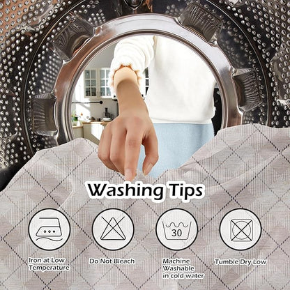 MYSKY HOME Table Cloth 60x84 inch Rectangle, Heavy Duty Linen Look Waterproof, French Country Black Plaid for Kitchen Dining, Party