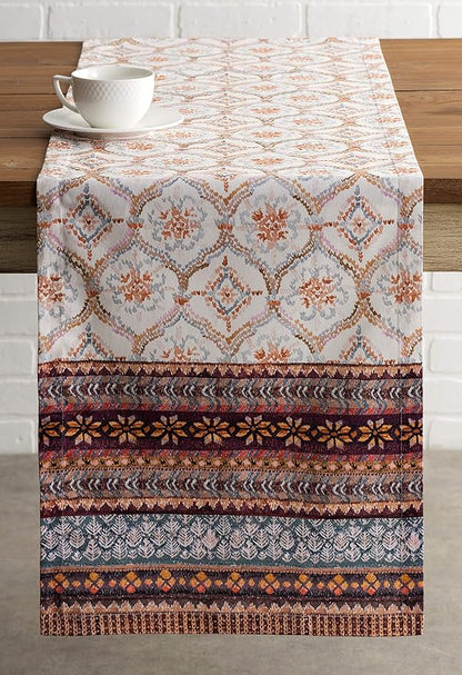 Maison d' Hermine Table Runner 100% Cotton Single Layer Table Runners 60 inches Long for Thanksgiving Christmas Decorations Home Kitchen Dining Party Wedding (Fair Isle, 14.5" x 60")
