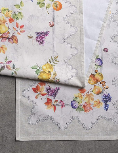 Maison d' Hermine Table Runner 100% Cotton Single Layer Table Runners 90 inches Long for Thanksgiving Christmas Decorations Home Kitchen Dining Party Wedding (Fruit D'Hiver, 14.5" x 90")