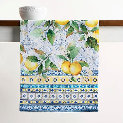 Maison d' Hermine Table Runner 100% Cotton Single Layer Table Runners 72 inches Long Decorative for Home Kitchen Dining Party Baby Shower Wedding Bridal Shower Spring Summer (Citrus, 14.50" x 72")