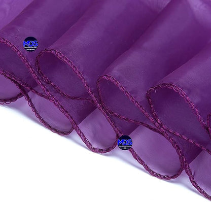 MDS Pack of 100 PCS Organza Chair Sashes Wider Dining Chair Bows Ribbon Tie Back for Wedding Party Birthday Bridal Shower Reception Event Banquet Home Chair Cover Decoration - Dark Purple