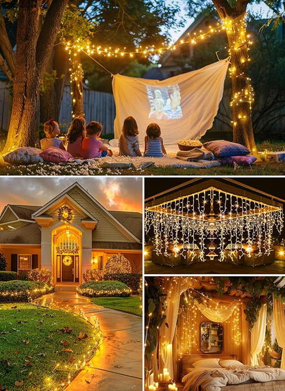 2 Pack Fairy Lights Battery Operated, 5Ft 60 LEDs Firecracker Twinkle Lights with Remote, Copper Wire String Lights for Bedroom Wedding Wreath Meson Jar Indoor Outdoor Decoration, Warm White