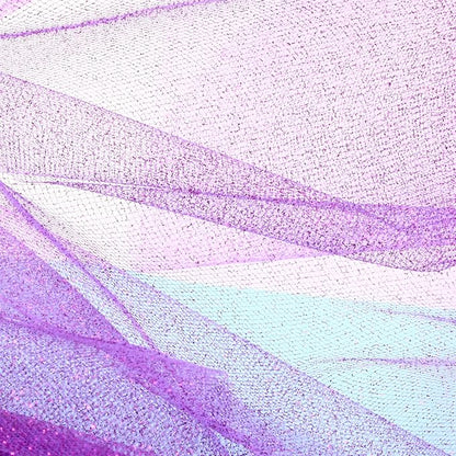Sparkling Tulle Rolls, 15” by 30 Yards (90FT) Glitter Tulle Spool Ribbon Fabric for Wedding Birthday Bridal Shower Tutu Skirt Party Gift Wrapping(Purple)