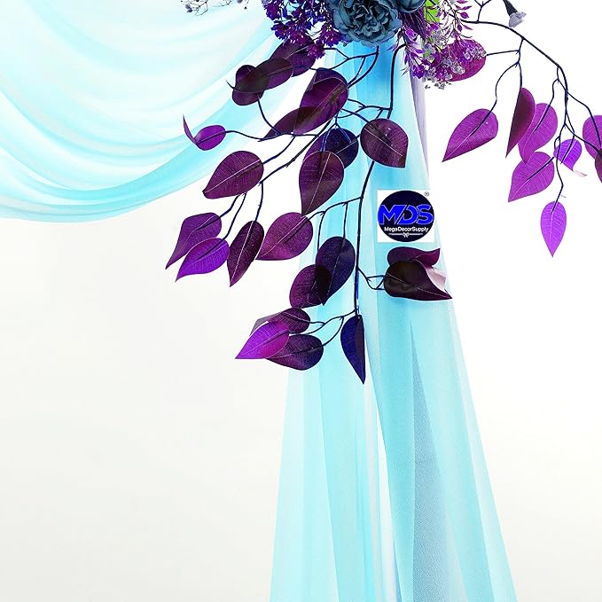 MDS Halloween Chiffon Draping Fabric - 2 Panel, 30" Wide x 40ft Long - Sheer Spooky Arbor & Canopy Drapery for Haunted House Backdrops, Party Ceilings, DIY Costumes & Themed Events - Teal