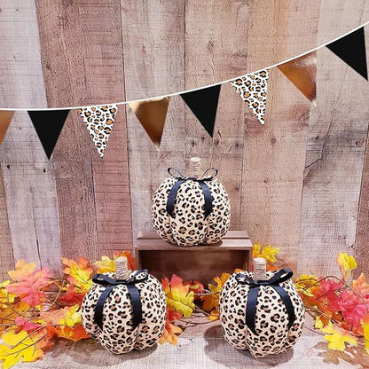 32Ft Cheetah Party Decorations Metallic Brown Black Leopard Triangle Banner Flag Pennant Fabric Garland Streamers for Wild Animals Birthday Cheetah Baby Shower Jungle Safari Party Decor Supplies