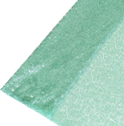 Eternal Beauty Sequin Backdrop Curtains, 2x8 Ft-2 Panels Mint Green Back Drop for Shimmer Photography Party Wedding Birthday Decor