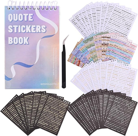 3000+ Pcs Word Stickers for Journaling, 50 Sheets Gold Foil Art Scrapbook Quote Stickers for Junk Journal, Scrapbooking Supplies Small Talk DIY Decorative Gift for Women Teen Girls