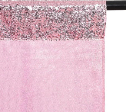 Poise3EHome 6Ft x 6Ft Fuchsia Pink Sequin Backdrop, Glitter Thick Satin Sequin Background Drapes, Sequence Backdrop for Wedding Party Holiday Festival Decor