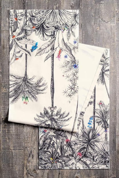 Maison d' Hermine Table Runner 100% Cotton Single Layer Table Runners 36 inches Long for Thanksgiving Christmas Decorations Home Kitchen Dining Party Wedding (Amazonia, 14.5" x 36")