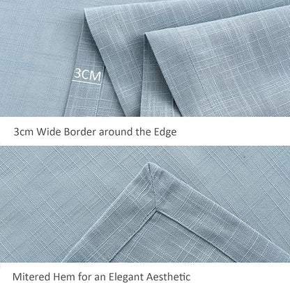 maxmill Lux Faux Linen Table Cloth with Slubby Texture Wrinkle Resistant Anti-Shrink Soft Tablecloth for Kitchen Dining Tabletop for Banquet Parties Event Dinner Rectangle 52 x 70 Inch Slate Blue
