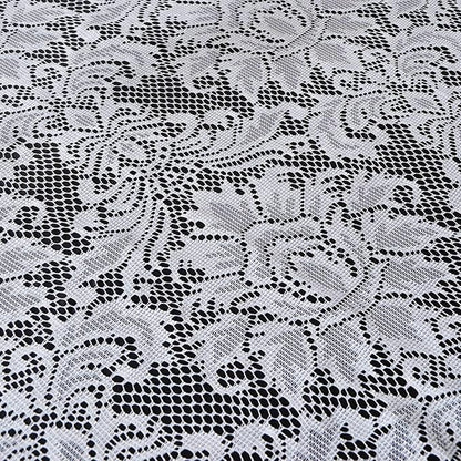 Efavormart 72" x 72" Jolly Good Lace Table Square Tablecloth Overlay-White Square Tablecloth Cover for Wedding Party Event Banquet