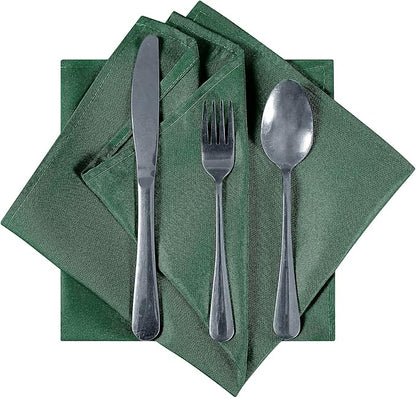 Cloth Napkins 20x20 inch Washable Polyester Dinner Napkins Soft Table Napkins for Wedding Party Dining Banquet(Hunter,50PCS)