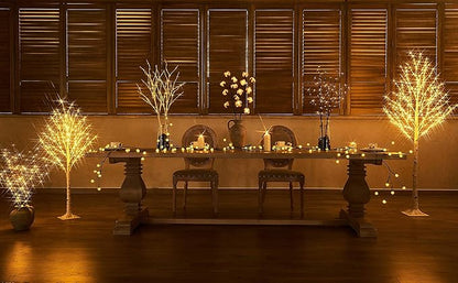 LITBLOOM Lighted Birch Branches Battery Operated with 8 Functions 30IN 100 Multi Color and Warm White Lights for Christmas Holiday Party Decoration Indoor Outdoor