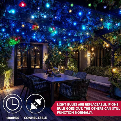Joiedomi Blue Christmas String Lights,100 Count 22.3FT Christmas Fairy Tree Lights Plug in for Indoor Outdoor Xmas Decorations Patio Holiday Theme Party Yard House,Green Wire