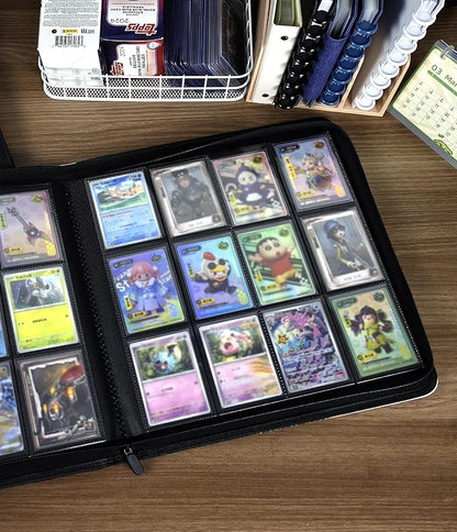 12 Pockets Premium Card Binder 480 Cards Trading Card Binders Side Load Card Storage Display Album(12 Pocket 480 Card Slot,White)