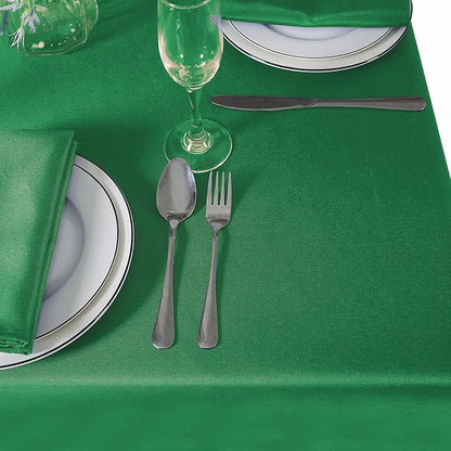 Rectangle Tablecloth 90x156 inch Washable Polyester Fabric Table Cloth for Wedding Party Dining Banquet Decoration（90x156, Emerald）