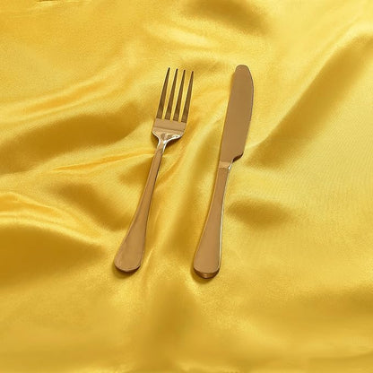 12 Pieces Gold Satin Napkins, 17" x 17" Square Table Napkins, Silky Soft Smooth Washable Napkins for Restaurant, Weddings, Dinner, Party Decoration
