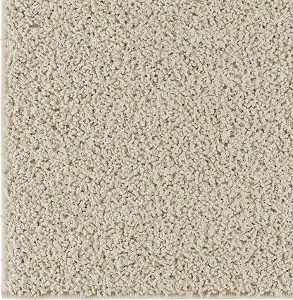 Ottomanson 3' x 20' Shaggy Runner Rug - Plush & Cozy Non-Slip Carpet for Bedroom, Living Room, Bathroom & Entryway - Durable & High-Traffic Friendly for Hallways & Dorms, Cream