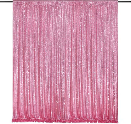 Blush Pink Sequin Backdrop Glitter Backdrop Curtains 7ft x 7ft Glitter Background for Party Baby Shower Wedding Decorations
