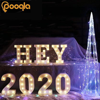 Pooqla LED Marquee Letter Lights Sign, Light Up Alphabet Letter for Home Party Wedding Decoration F