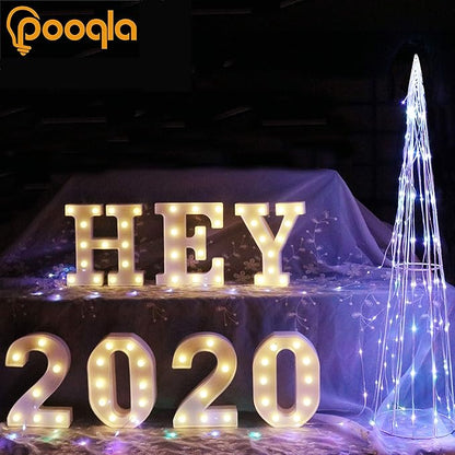Pooqla LED Marquee Letter Lights Sign, Light Up Alphabet Letter for Home Party Wedding Decoration V