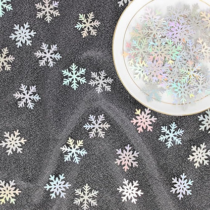 200PC Iridescent Snowflakes Confetti for Winter Wonderland Party Decorations Snowflake Table Scatter for Christmas Baby Shower Wedding Birthday Party Decor